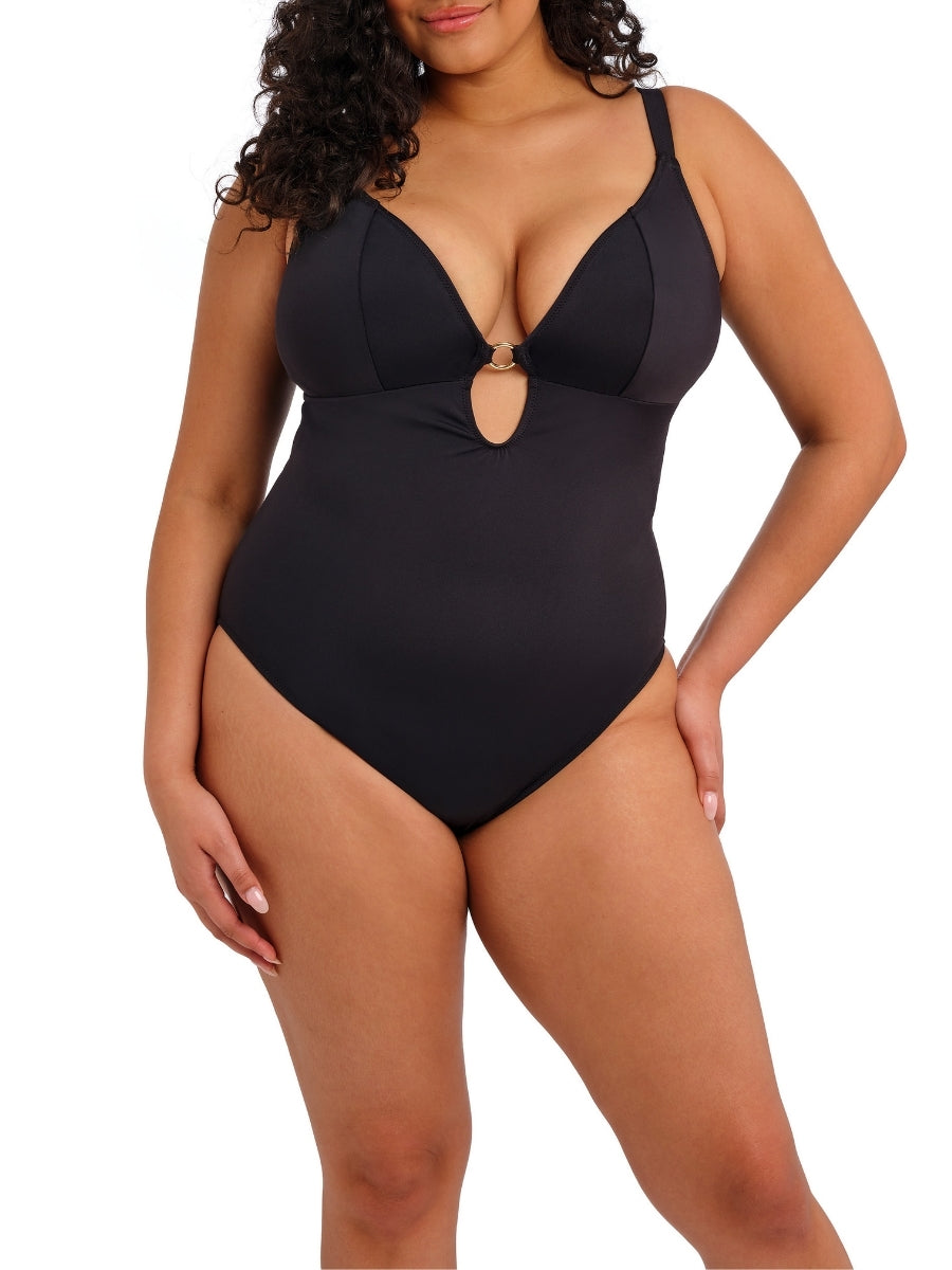 Plain Sailing Plunge Swimsuit - Black