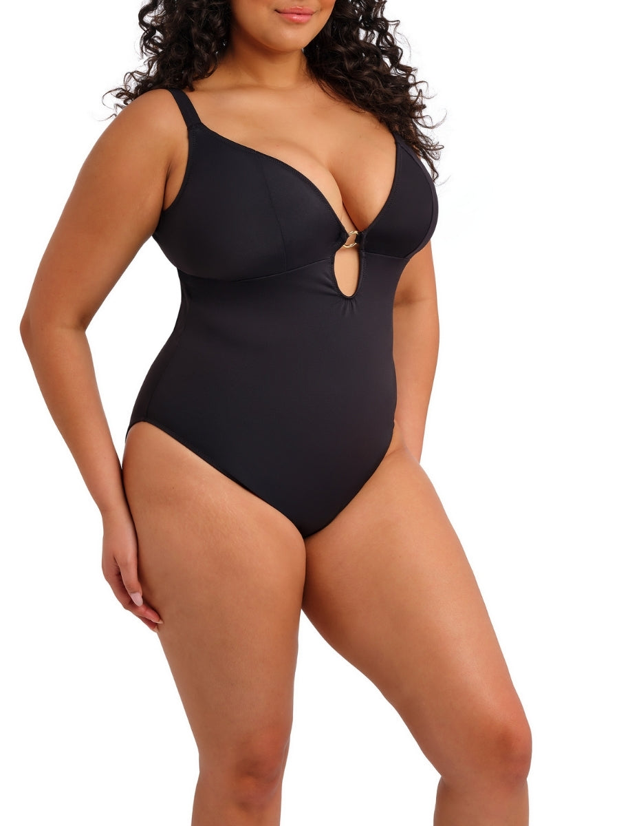 Plain Sailing Plunge Swimsuit - Black
