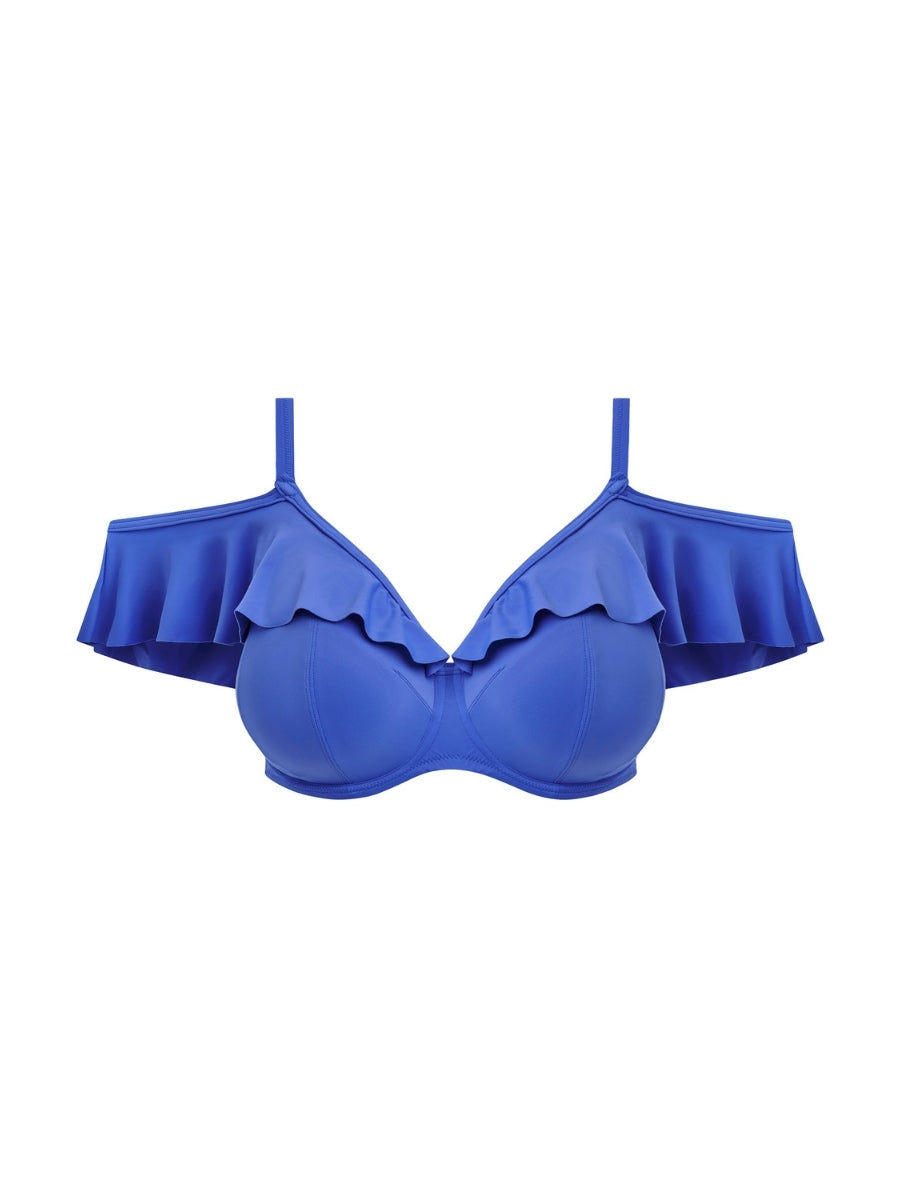 Plain Sailing Ruffle Bikini Top - Azure