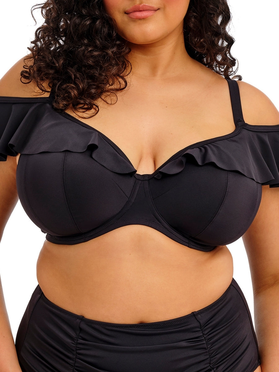 Plain Sailing Ruffle Bikini Top - Black