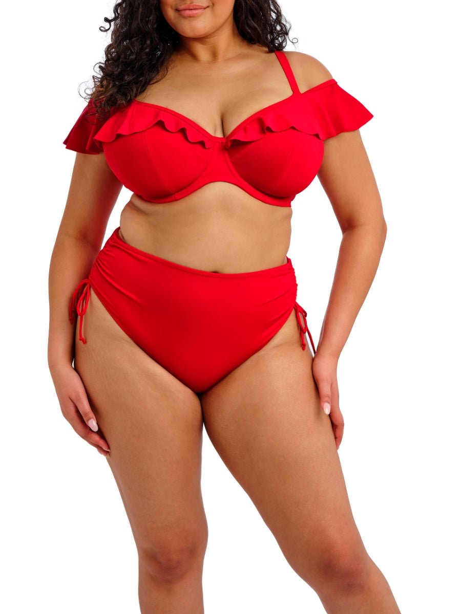 Plain Sailing Ruffle Bikini Top - Lava