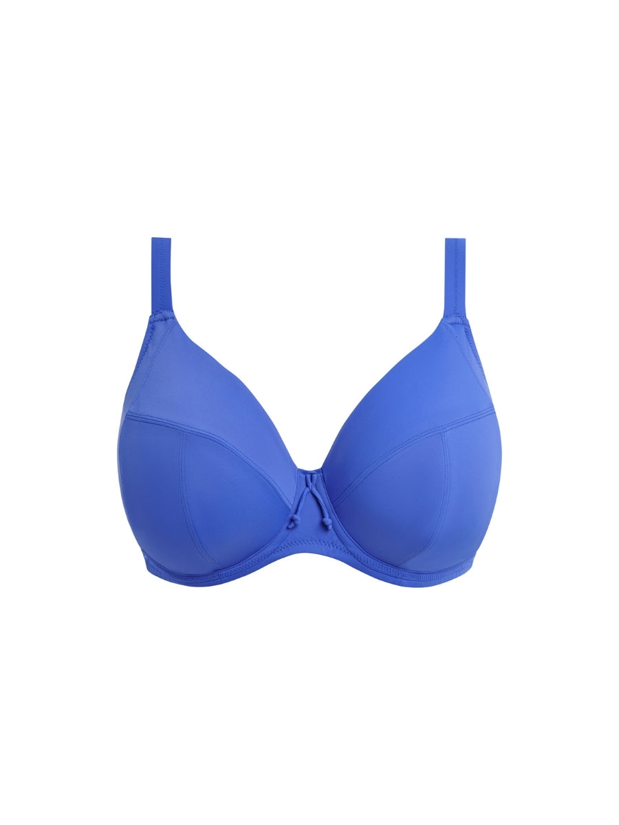 Plain Sailing Plunge Bikini Top - Azure