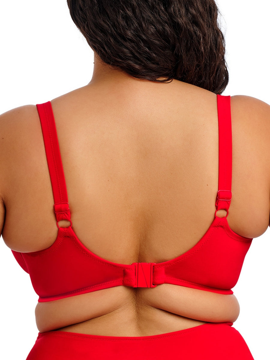 Plain Sailing Wrap Plunge Bikini Top - Lava