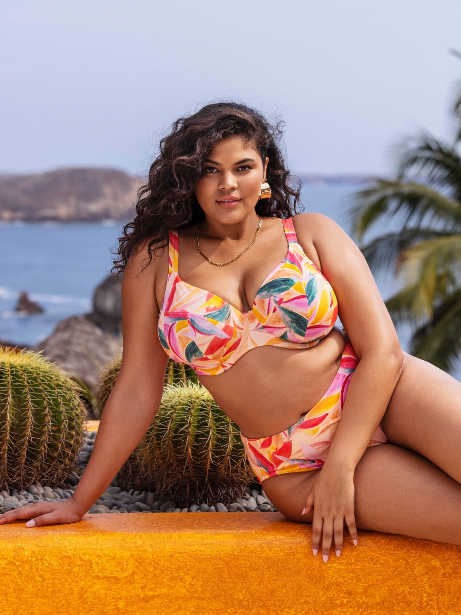 Sancho Beach Plunge Bikini Top - Mango