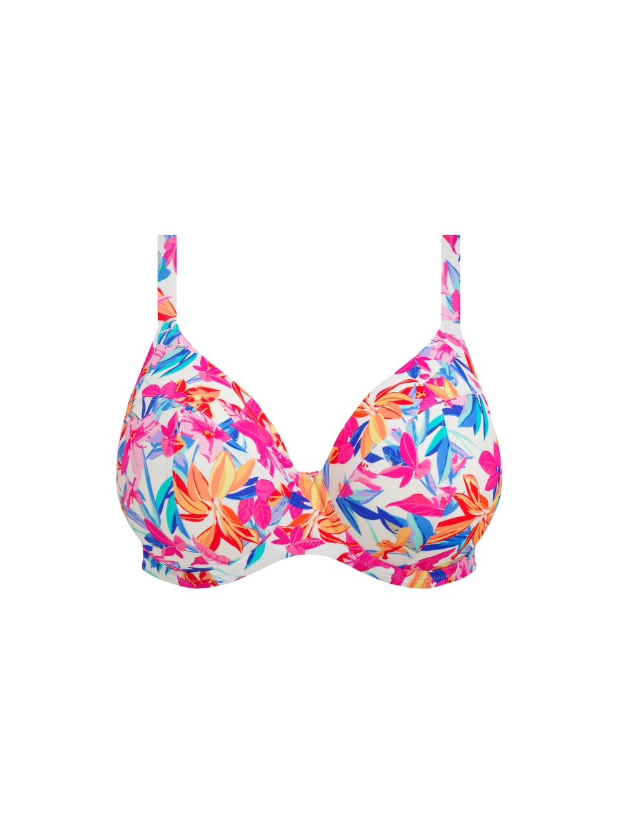 Savaneta Plunge Bikini Top - White