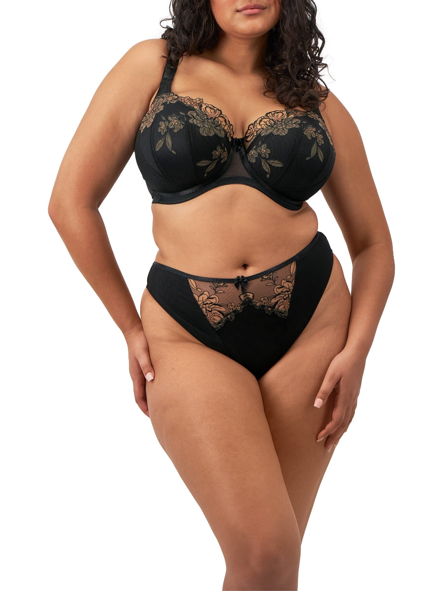 Teagan Half Cup Bra - Black/Almond