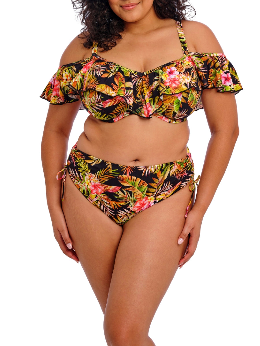 Tiger Valley Ruffle Bikini Top - Black