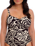 Aruba Nights Adjustable Side Tankini Top - Black & Cream