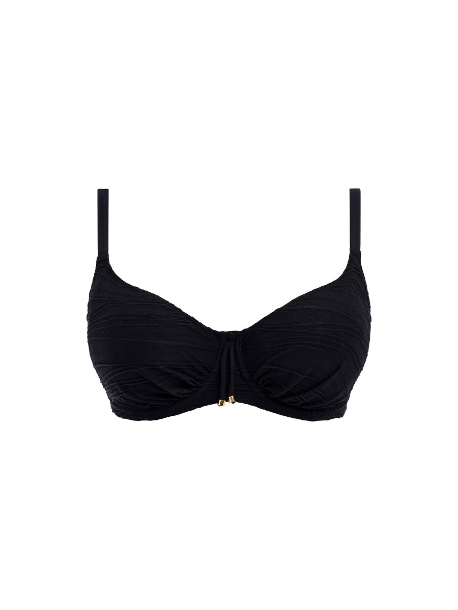 Beach Waves Full Cup Bikini Top - Black