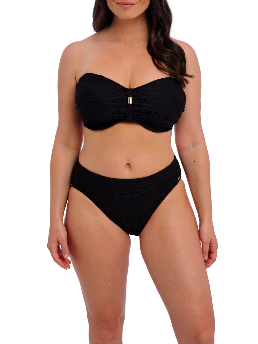 Beach Waves Bandeau Bikini Top - Black