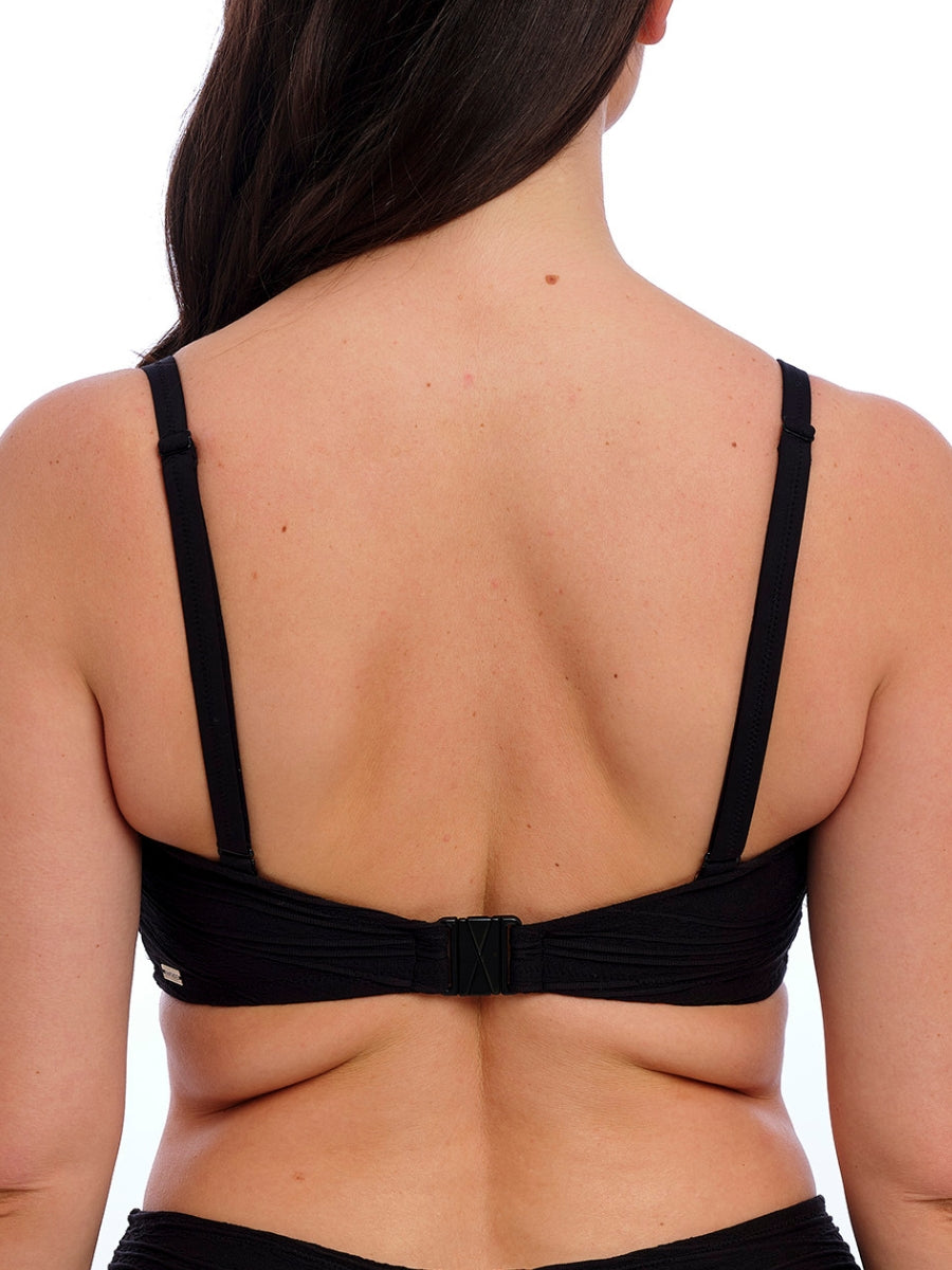 Beach Waves Bandeau Bikini Top - Black