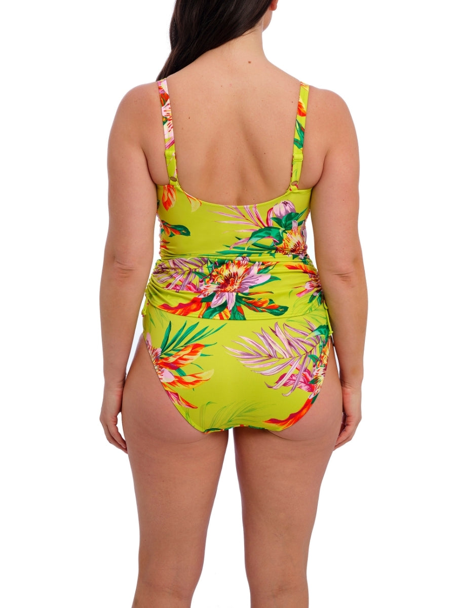 Cala Macarella Twist Front Tankini Top - Zest