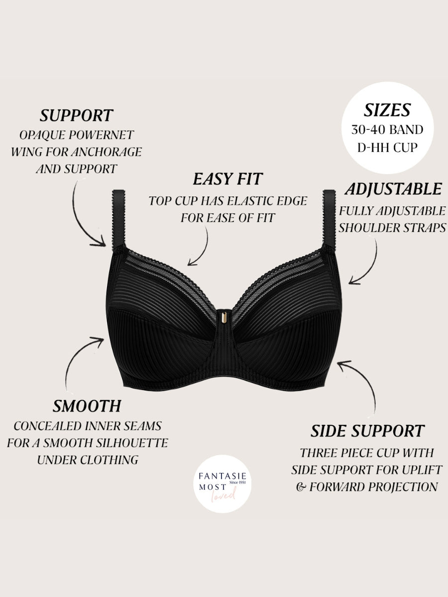 Fusion Full Cup Side Support Bra - Black