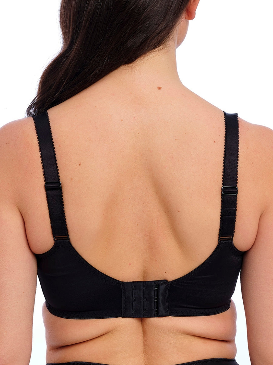 Illusion Full Cup Side Support Bra - Black