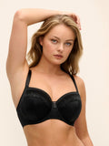 Illusion Full Cup Side Support Bra - Black