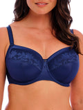 Illusion Full Cup Side Support Bra - Navy