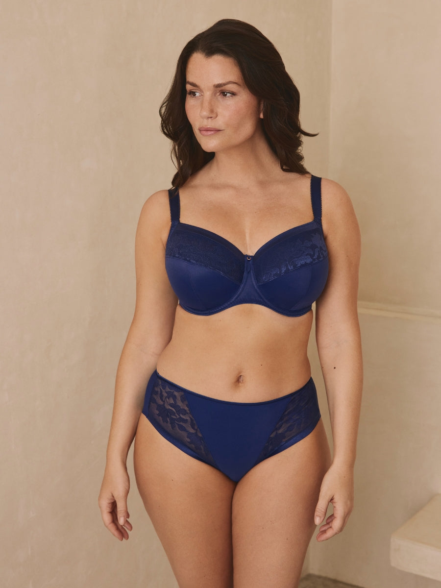 Illusion Full Cup Side Support Bra - Navy