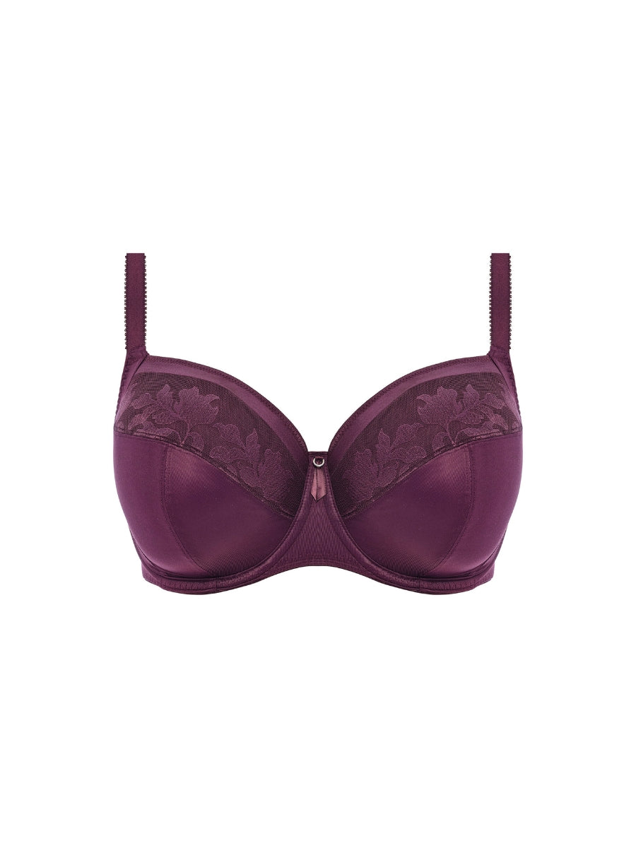 Illusion Full Cup Side Support Bra - Plum