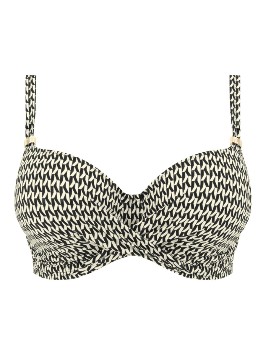 Koh Lipe Full Cup Bikini Top - Black & Cream