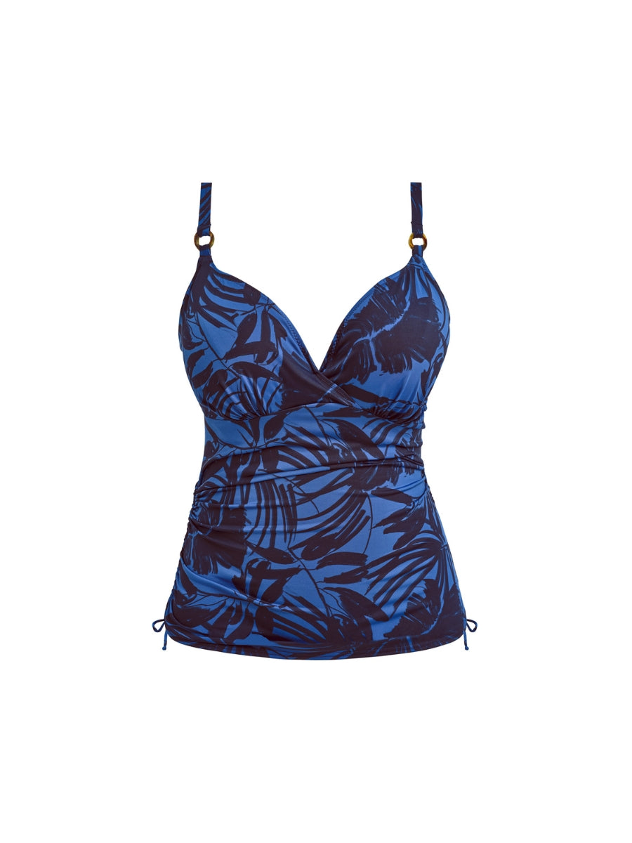 Malabar Coast Wrap Front Tankini Top - Midnight