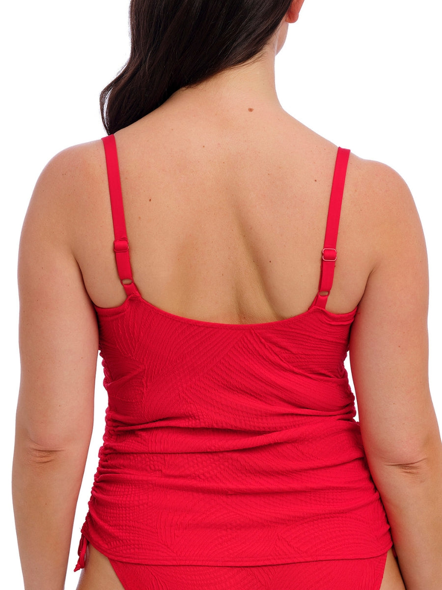 Ottawa Twist Front Tankini Top - Radiant Red