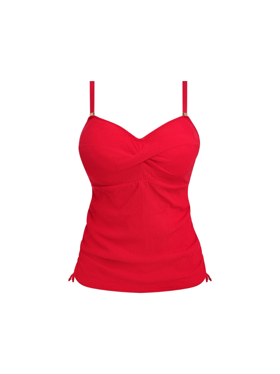 Ottawa Twist Front Tankini Top - Radiant Red