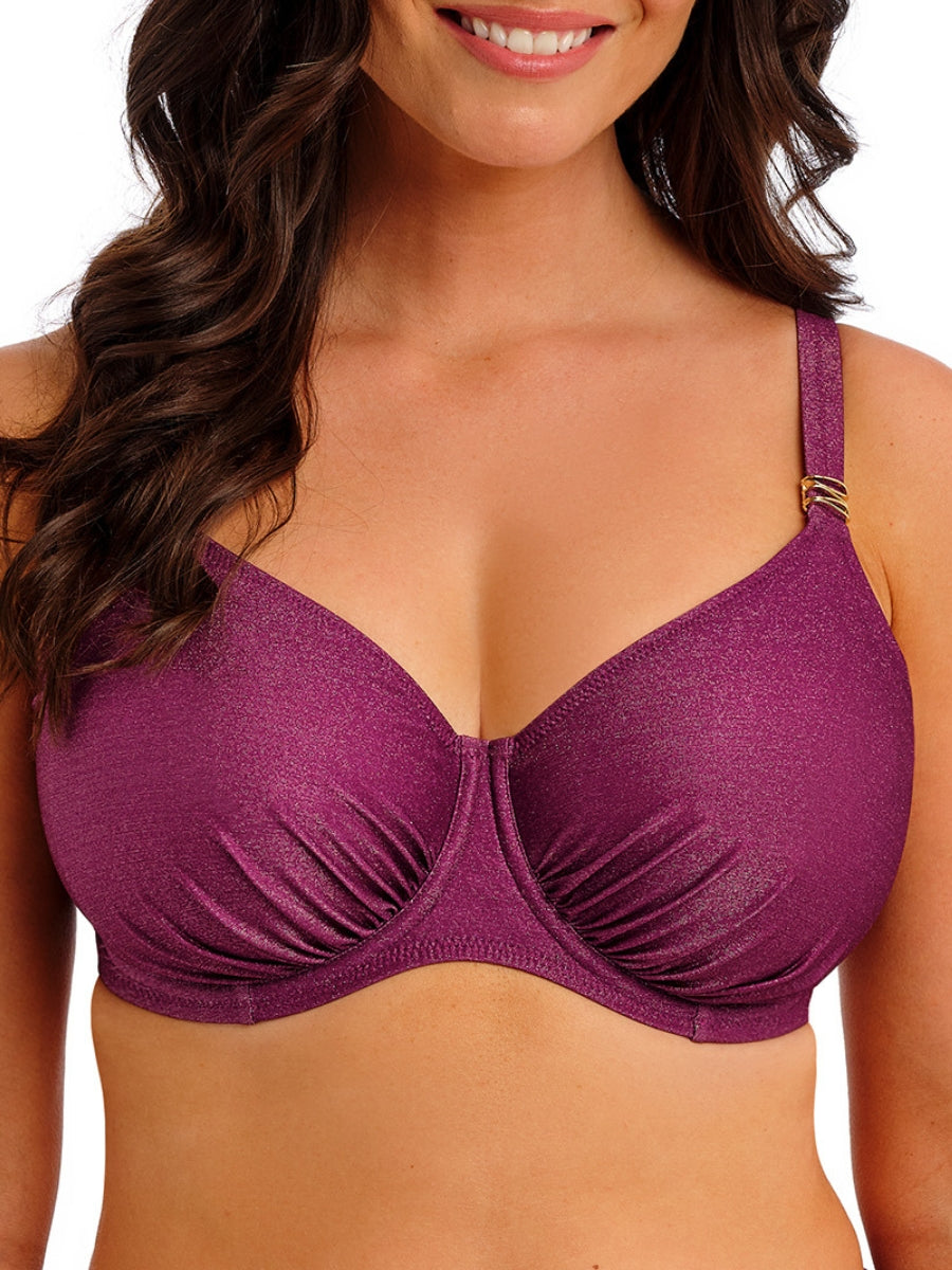Paros Coast Full Cup Bikini Top - Berry Shimmer