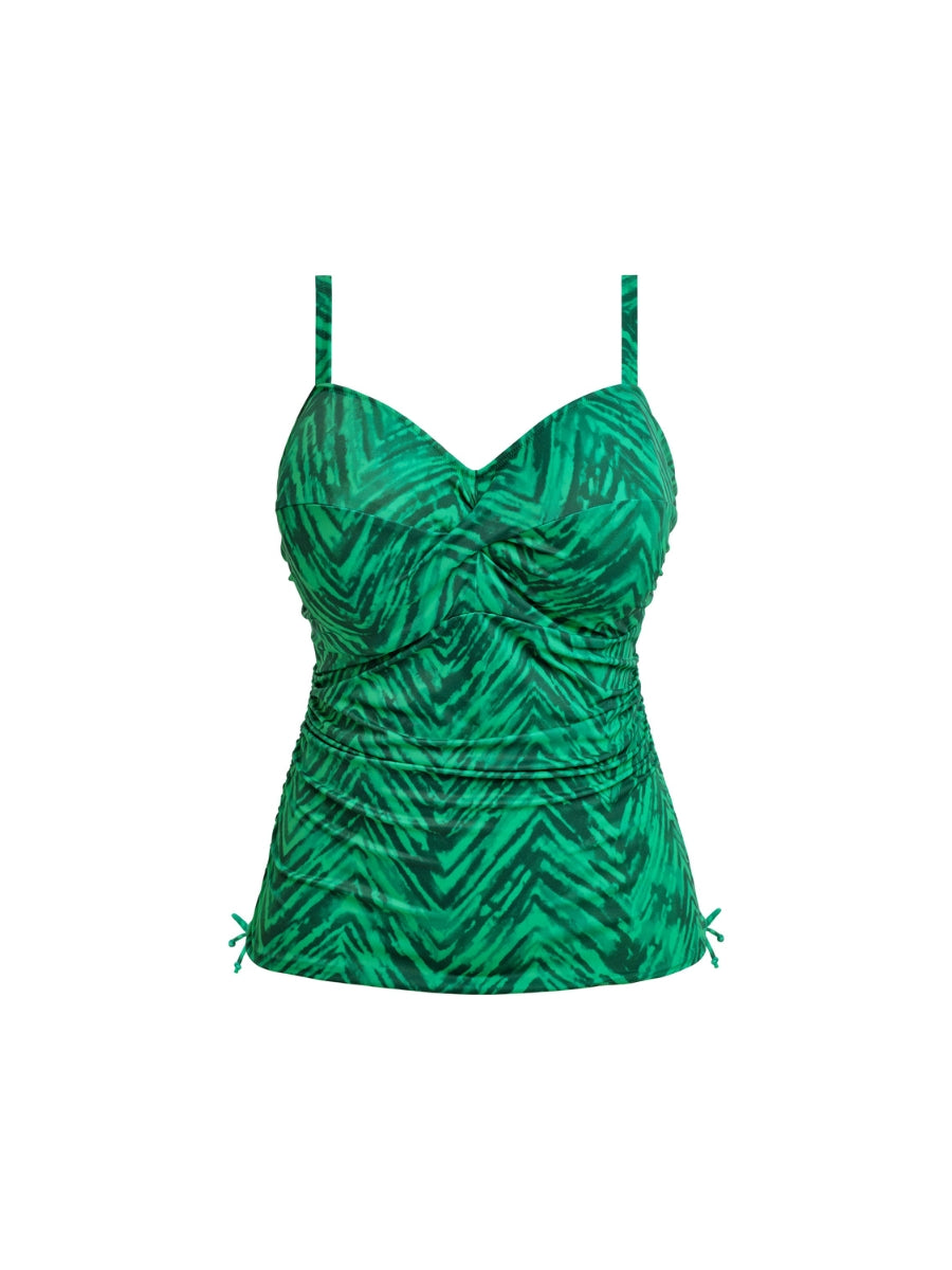 Punta Mita Twist Front Tankini Top - Emerald