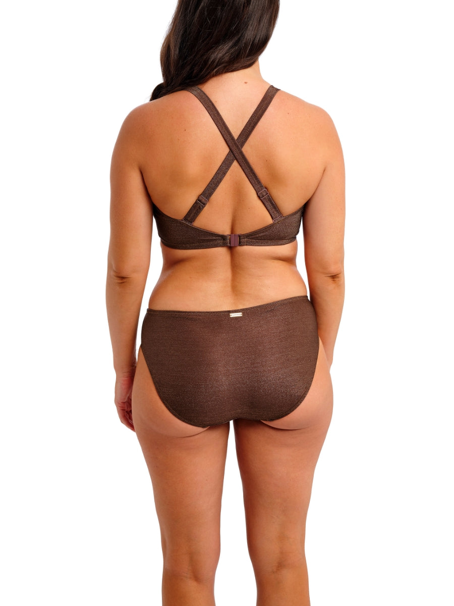 Sabana Plunge Bikini Top - Chestnut Sparkle