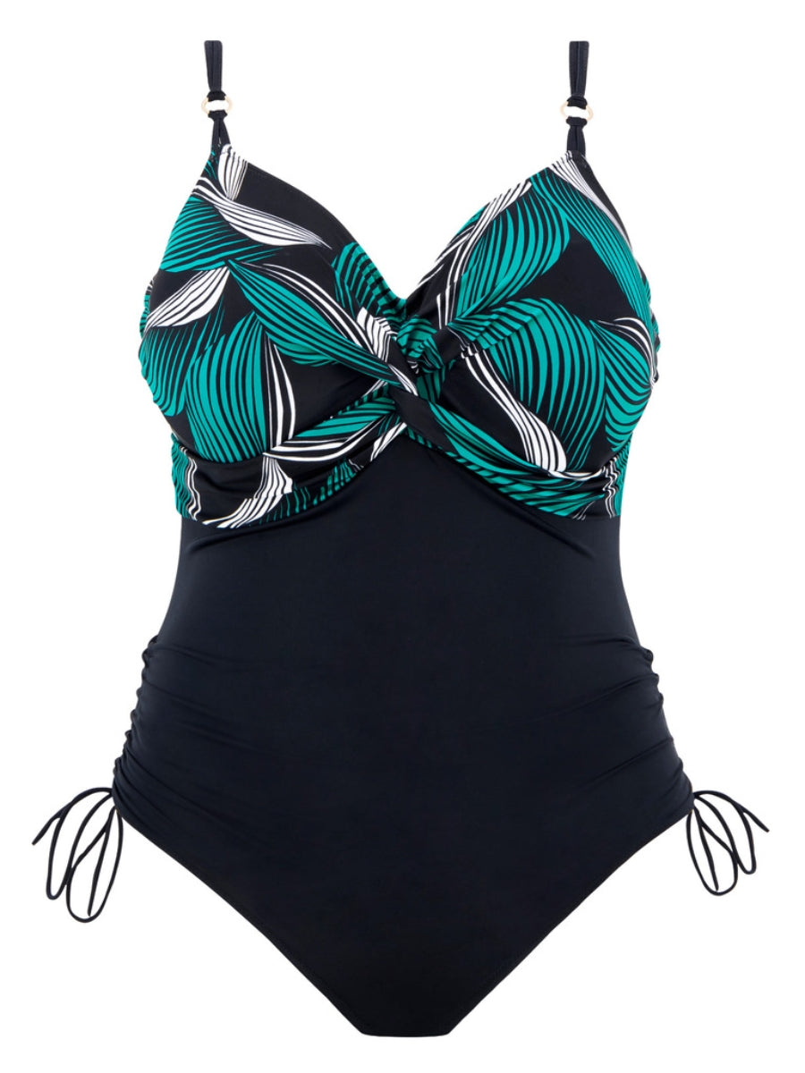 Saint Lucia Twist Front Swimsuit - Black