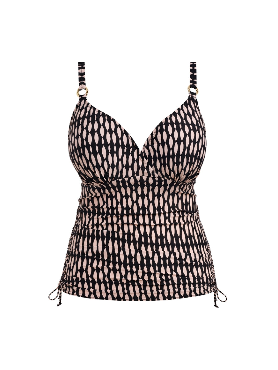 Shell Bay Wrap Front Tankini Top - Desert Blush