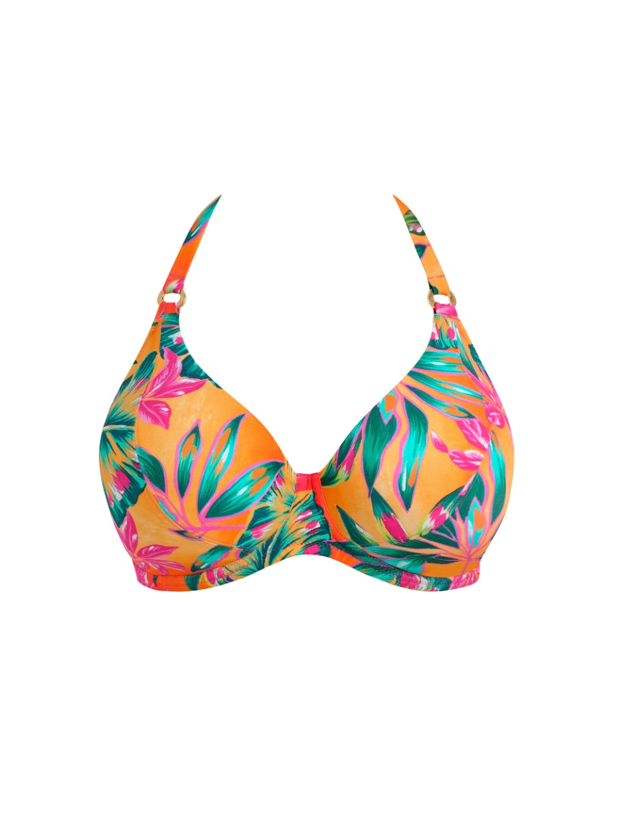 Sunset Reef Halter Bikini Top - Heatwave