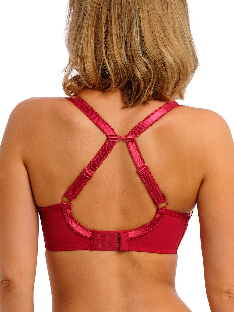 Cherish Me Moulded Plunge T-Shirt Bra - Red Leopard