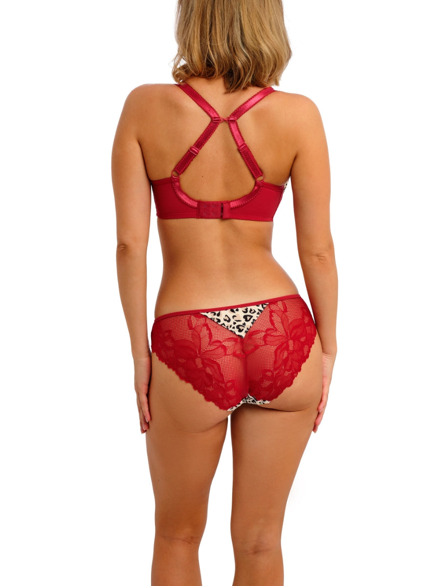 Cherish Me Moulded Plunge T-Shirt Bra - Red Leopard