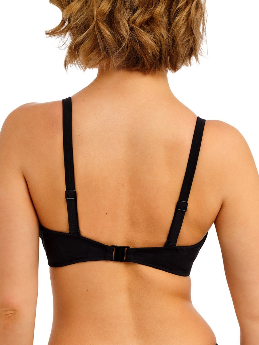 Jewel Cove Low Plunge Bikini Top - Plain Black