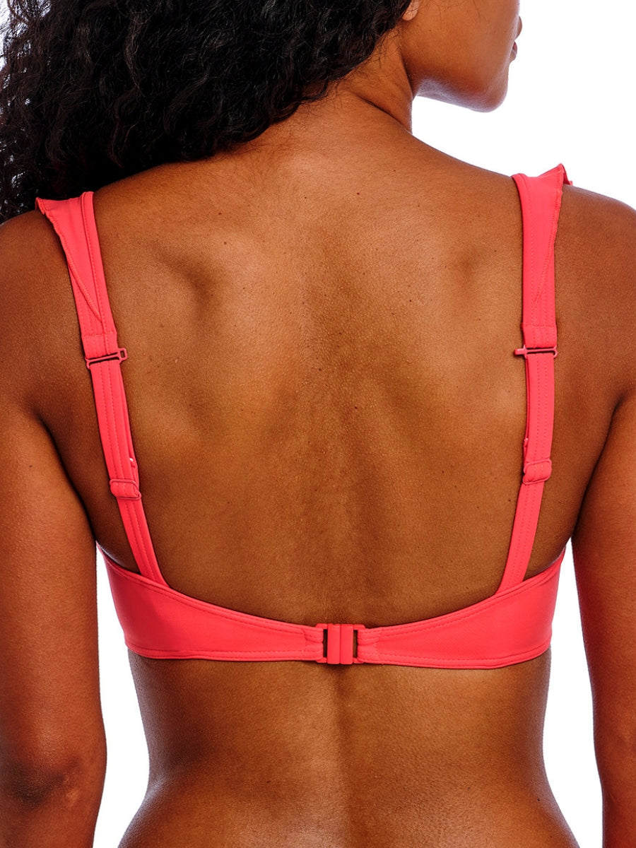 Jewel Cove High Apex Bikini Top - Plain Sunset
