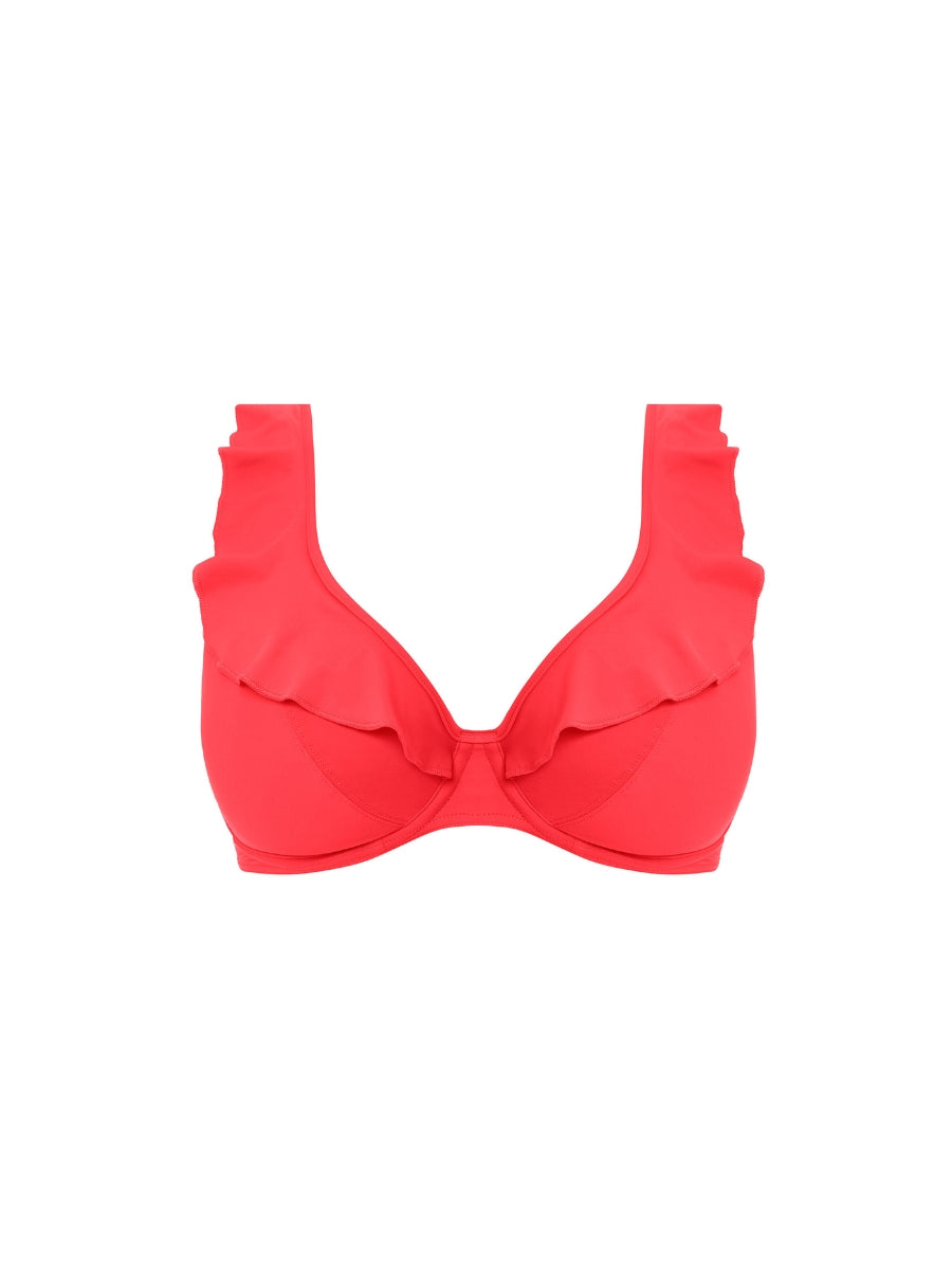 Jewel Cove High Apex Bikini Top - Plain Sunset