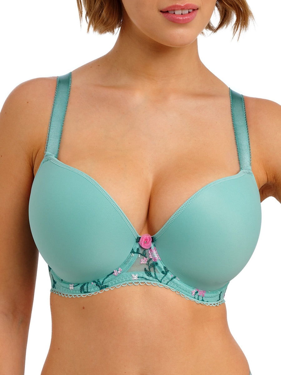 Love Crush Moulded Plunge T-Shirt Bra - Aqua Haze