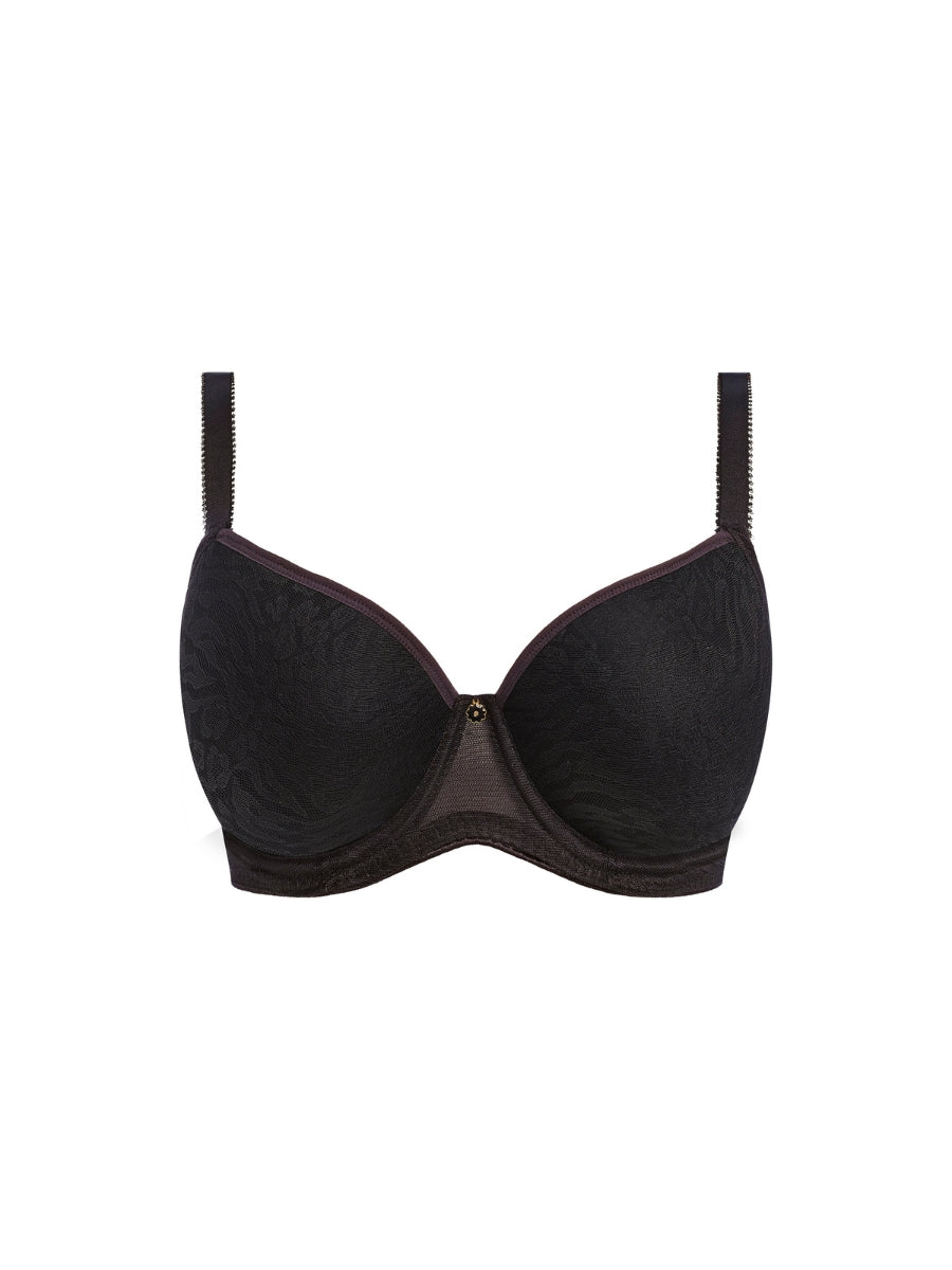 Love-Haze Moulded Plunge T-Shirt Bra - Black