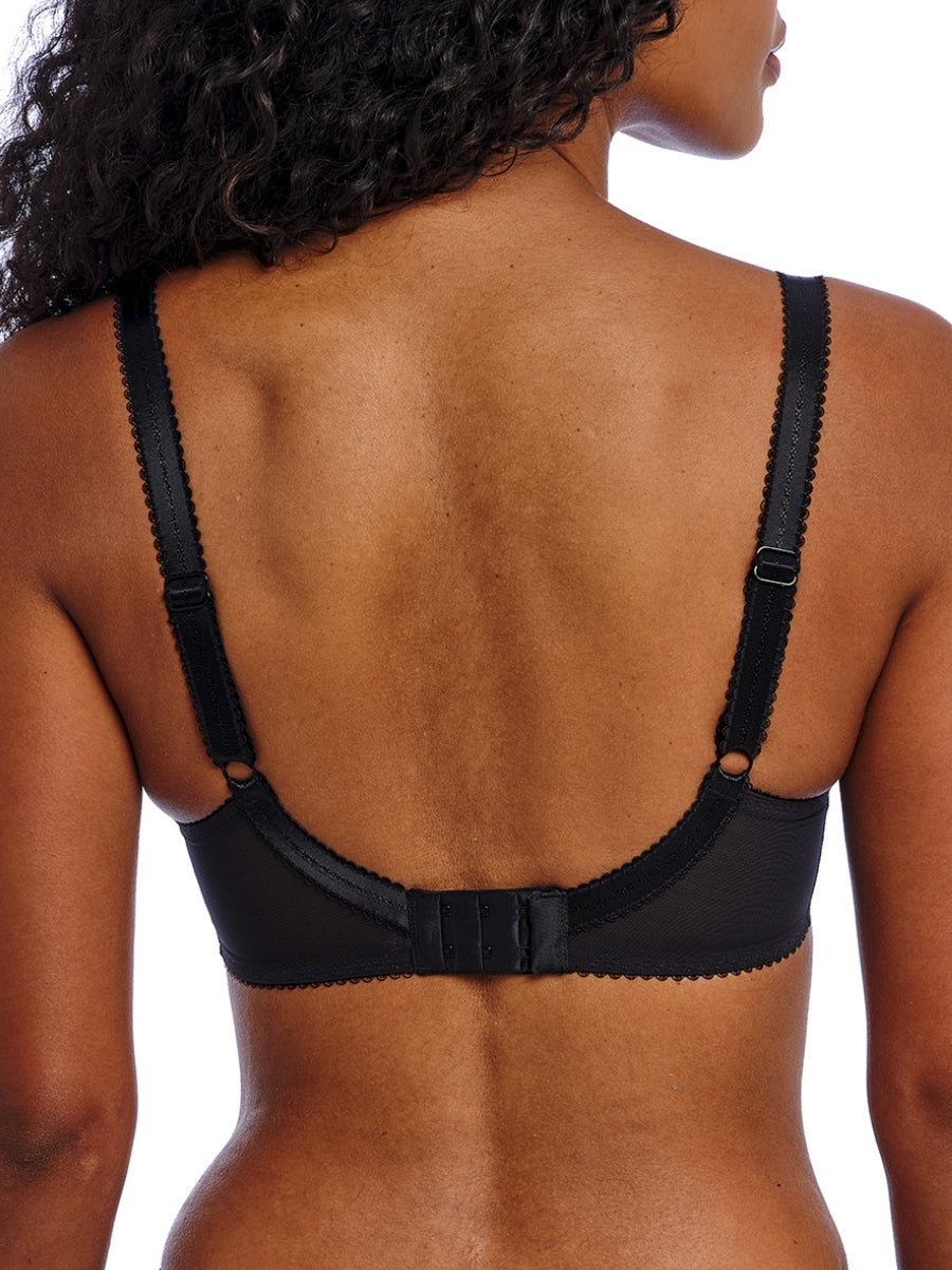 Loveland Sheer Plunge Bra - Bombshell Black