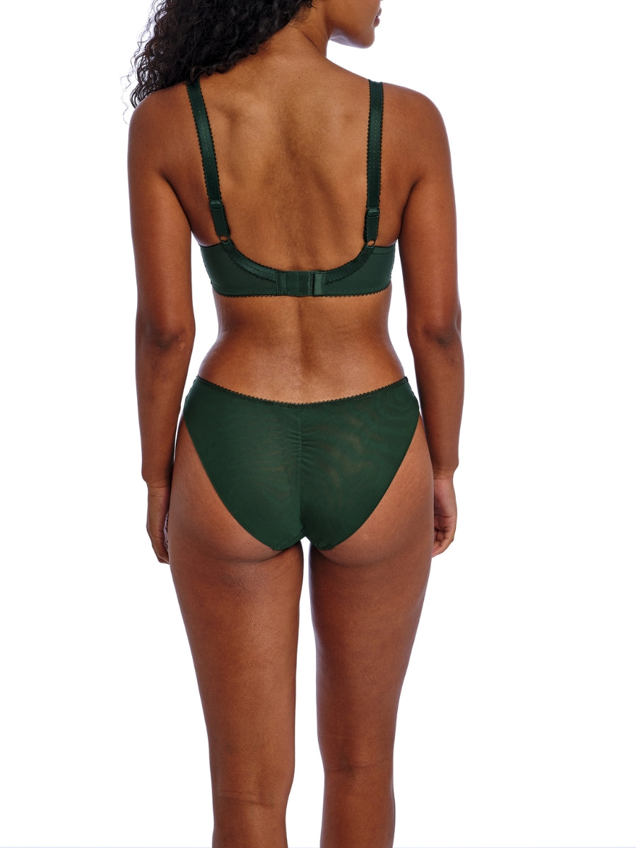 Loveland Sheer Plunge Bra - Deep Emerald