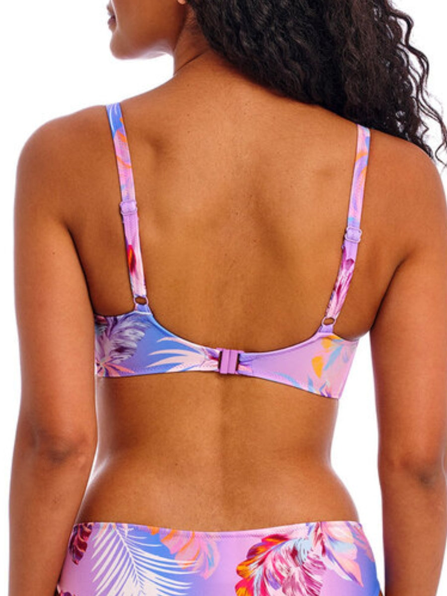 Miami Sunset Plunge Bikini Top - Cassis