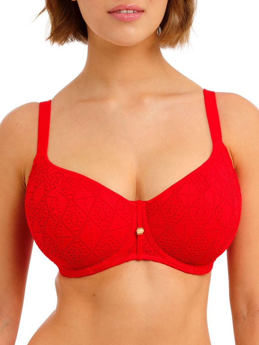 Nomad Nights Sweetheart Bikini Top - Lava