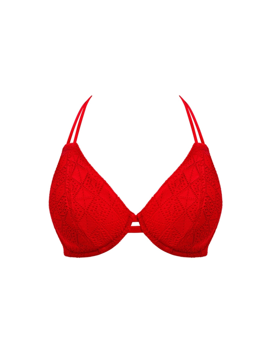 Nomad Nights Halterneck Bikini Top - Lava