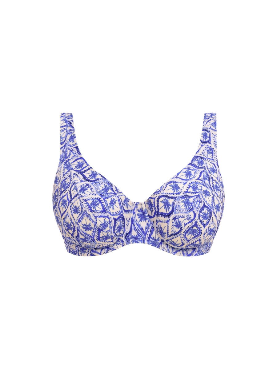 Ocean Breeze High Apex Bikini Top - Denim