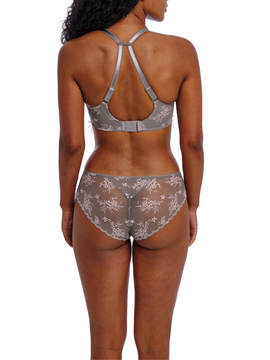 Offbeat Decadence Side Support Bra - Grey/Pink