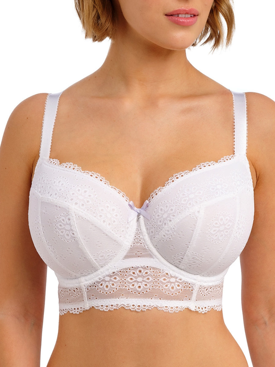Posie Longline Plunge Bra - White