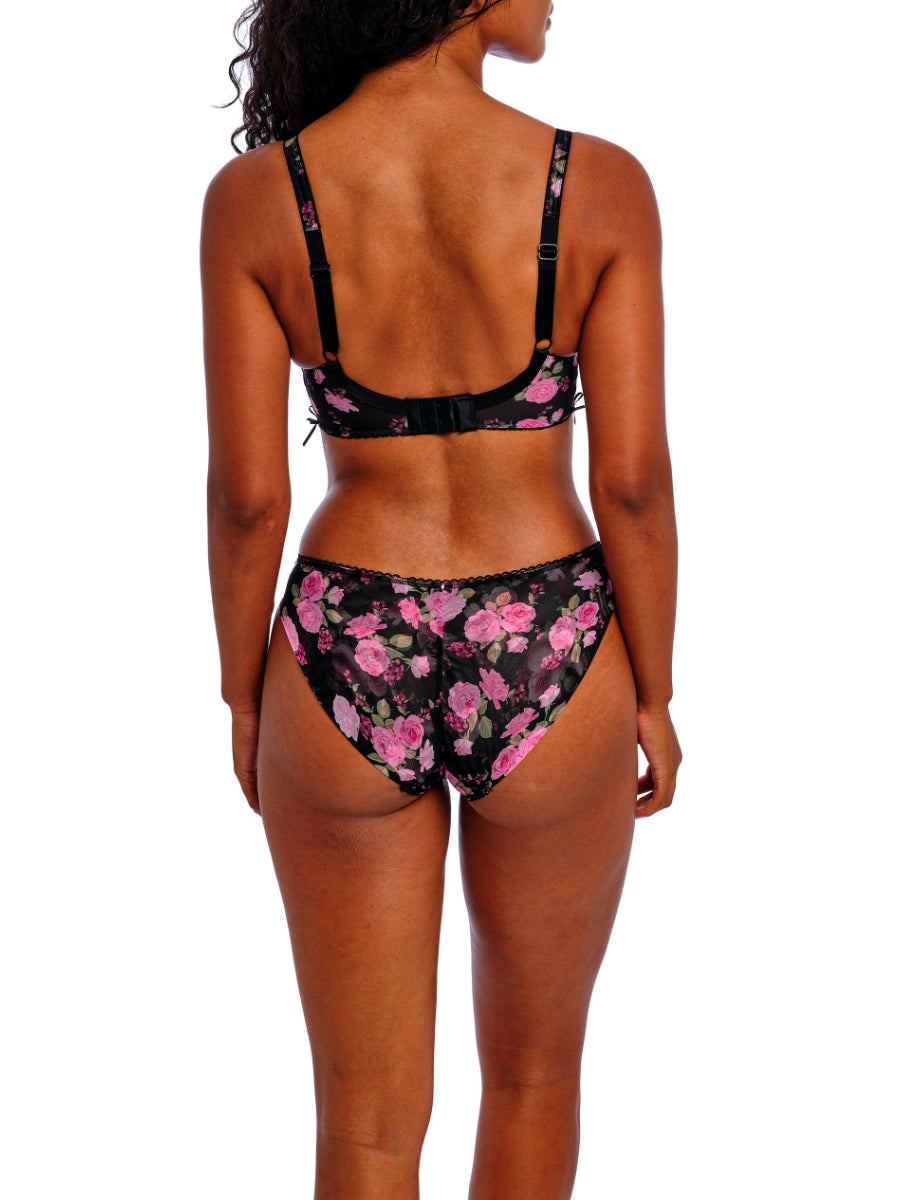 Rose Blossom Plunge Bra - Black Rose