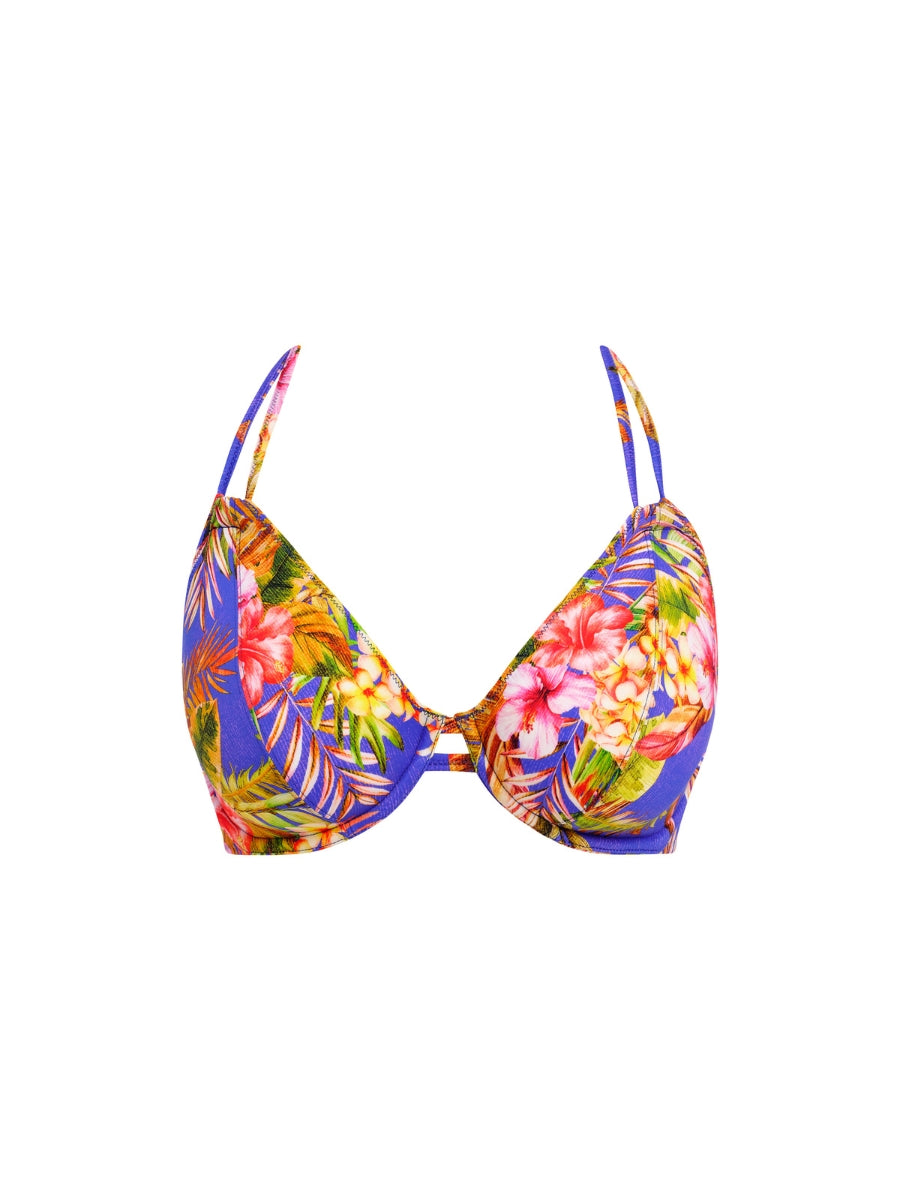 Tiger Valley Halterneck Bikini Top - Ultramarine