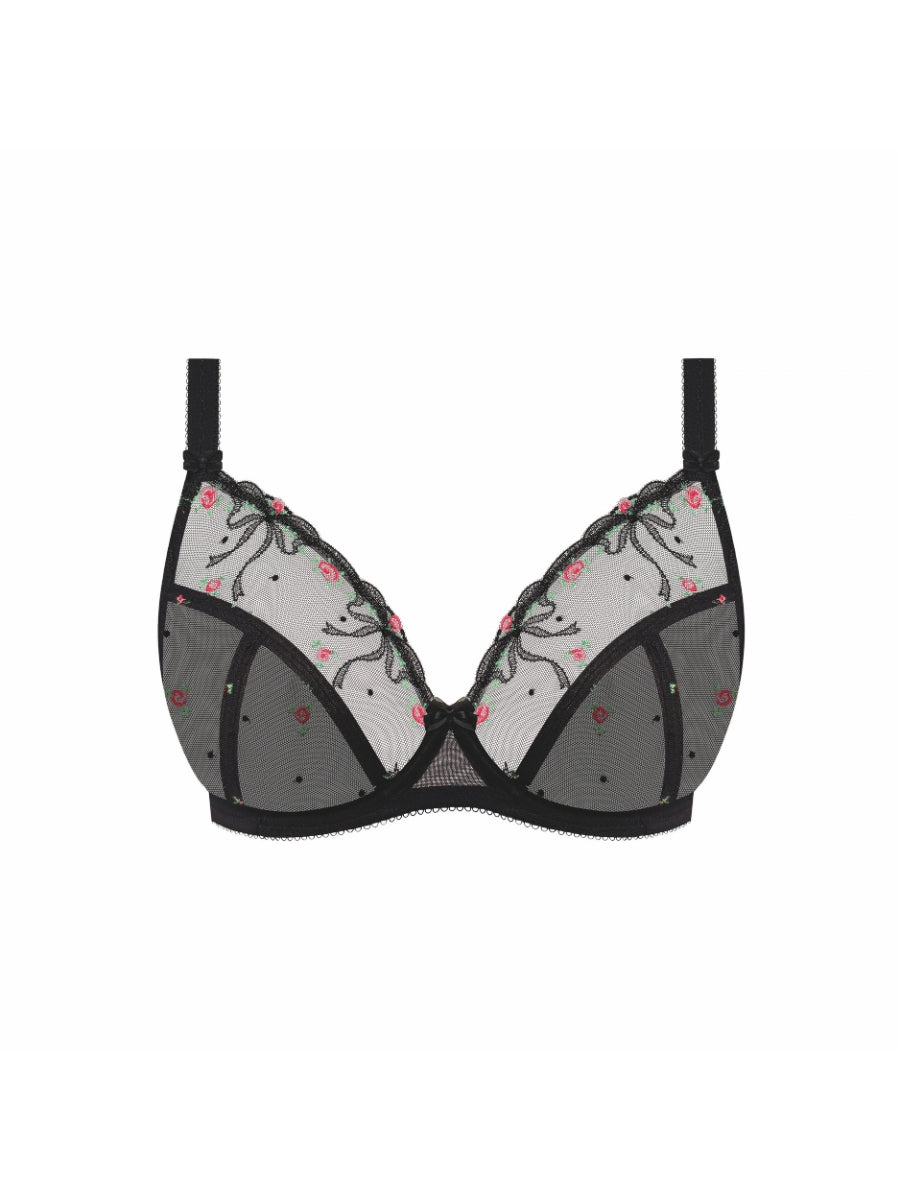 Tilly Sheer Plunge Bra - Noir